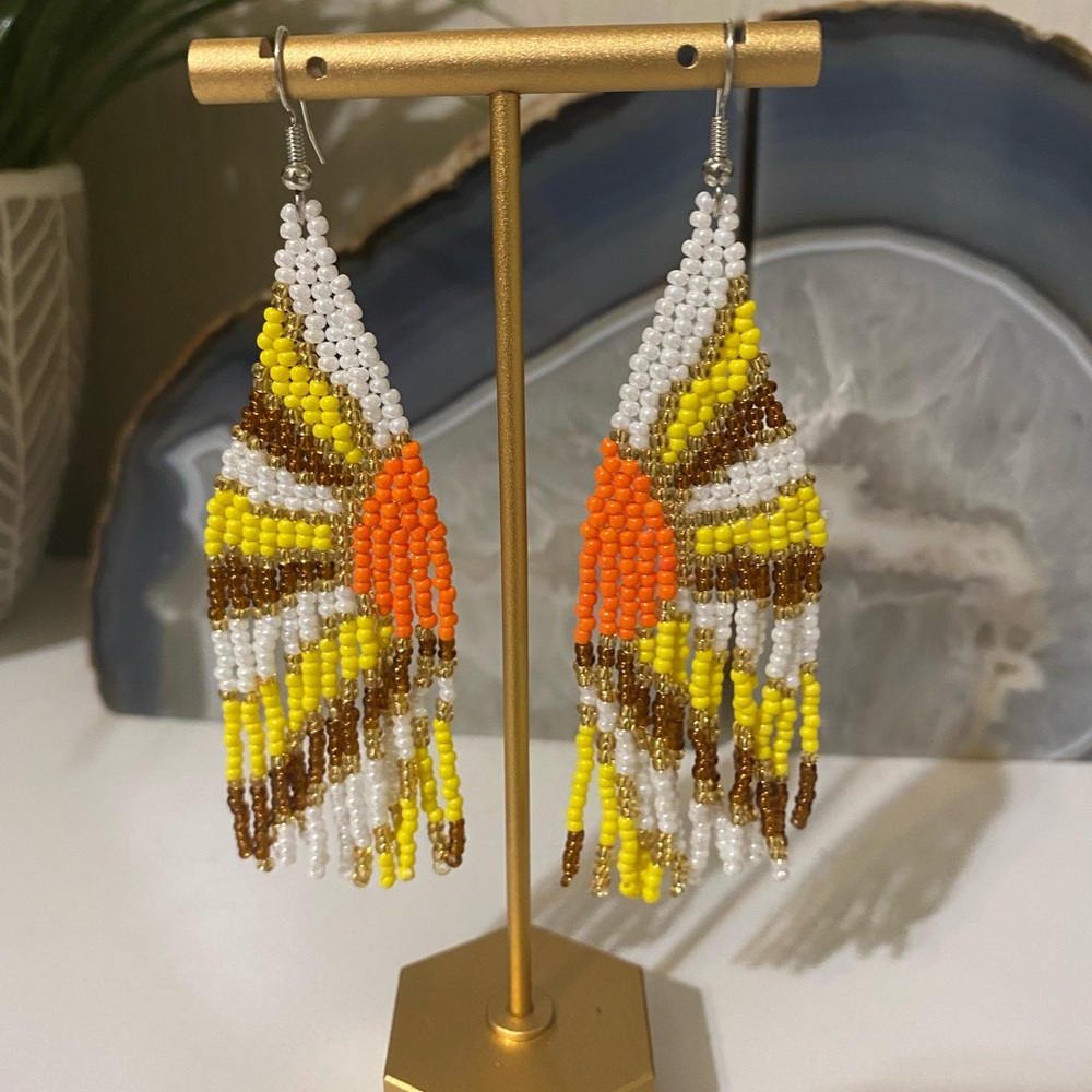 - Hand made Native American/ boho style Beaded Earrings